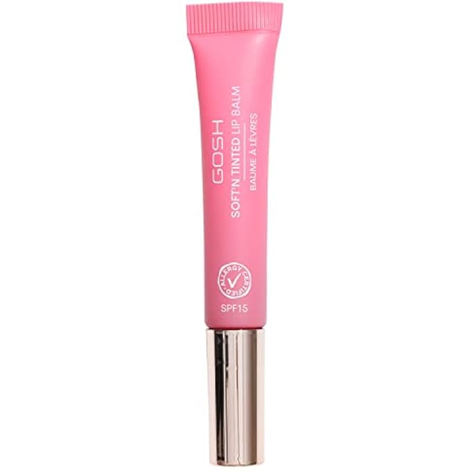 gosh TINTED LIP BALM WITH SPF 15 I VEGAN LIP BALM PEN WITH COLOUR IN PINK ROSE (005) I SOFT LIPS WITHOUT STICKING I FRAGRANCE-FREE GLOSSY BOOSTER I MOISTURISING LIP BALM - Image 1